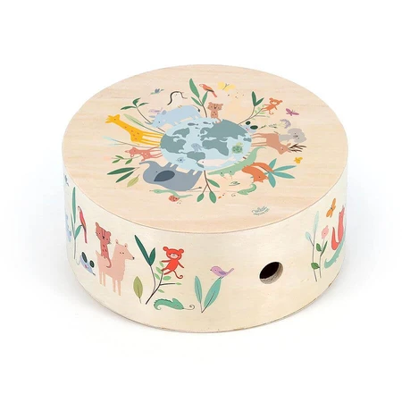Wooden cajon drum - Animal design - Vilac