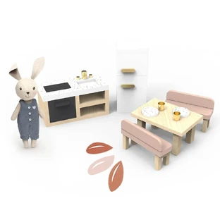 Kitchen furniture set for dollhouse, Speedy Monkey