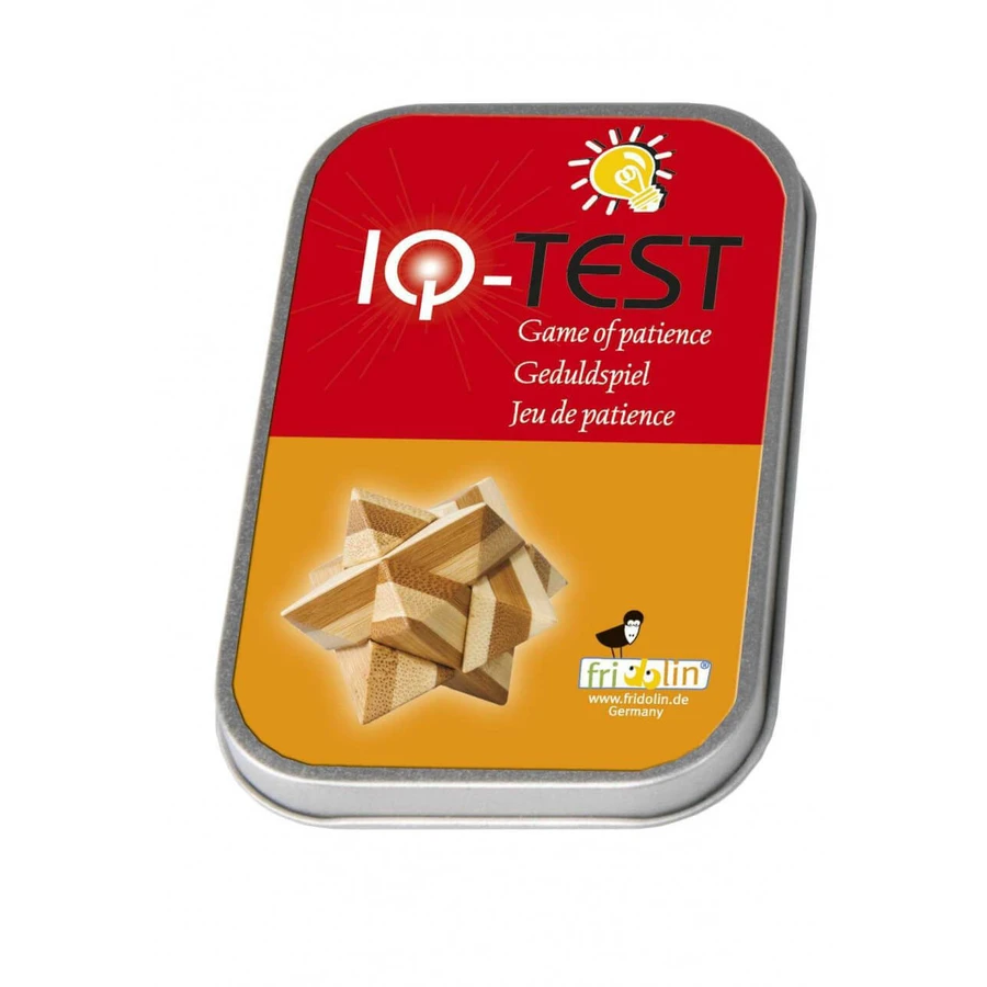 Star Bambus Holz IQ Logikspiel, Metallbox