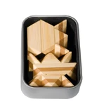 Star Bambus Holz IQ Logikspiel, Metallbox