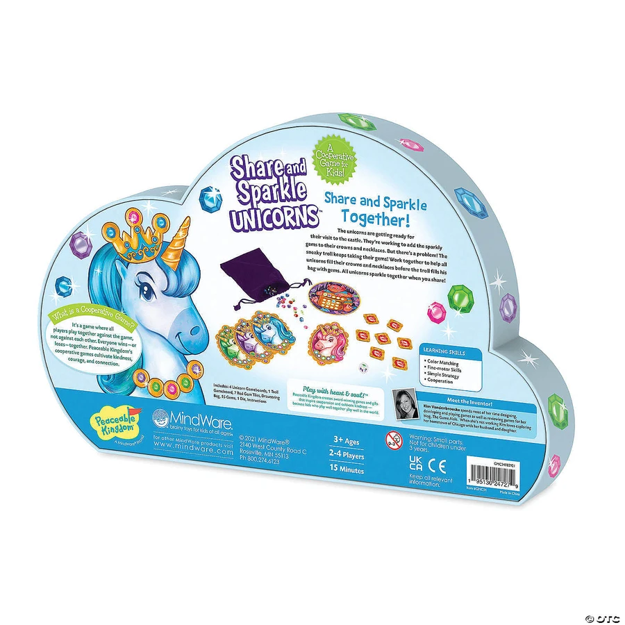 Juego de cooperación con unicornios y piedras preciosas, Glitter Unicorns