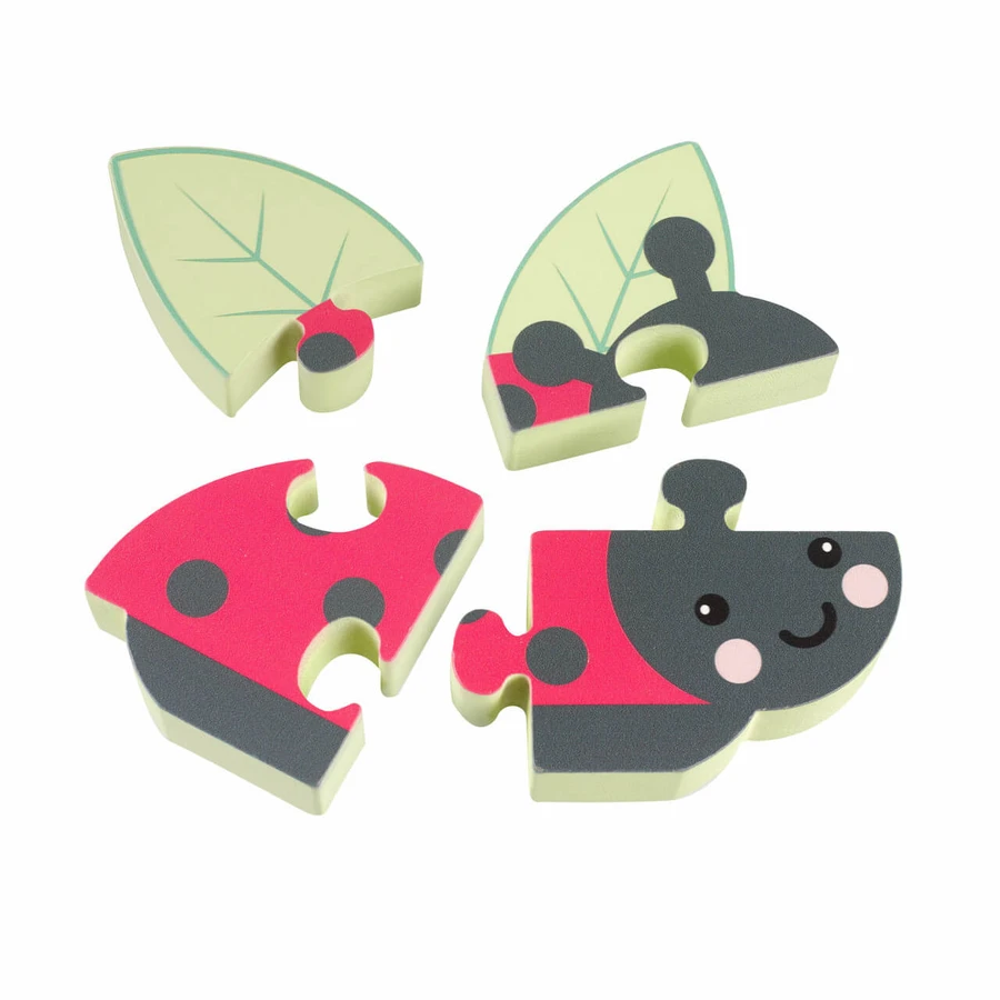 Mini puzzle 3D de madera con forma de mariquita, Orange Tree Toys