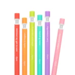 Porte-mines en graphite extra-épais - set de 6, avec citations motivantes