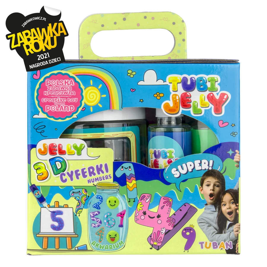 JELLY TUBES SET (modeling gel) with 6 colors and small aquarium - NUMBERS
