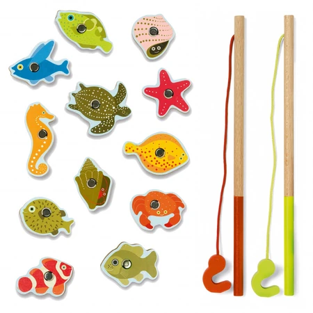 Djeco magnetic tropical fish fishing game