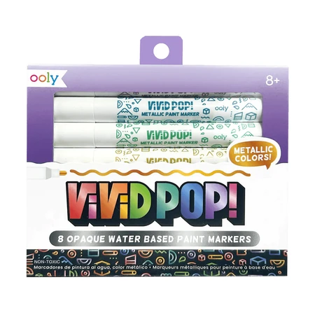 Crayons de couleur Vivid Pop ! - lot de 8, métalliques