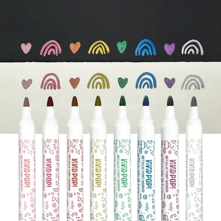 Crayons de couleur Vivid Pop ! - lot de 8, métalliques