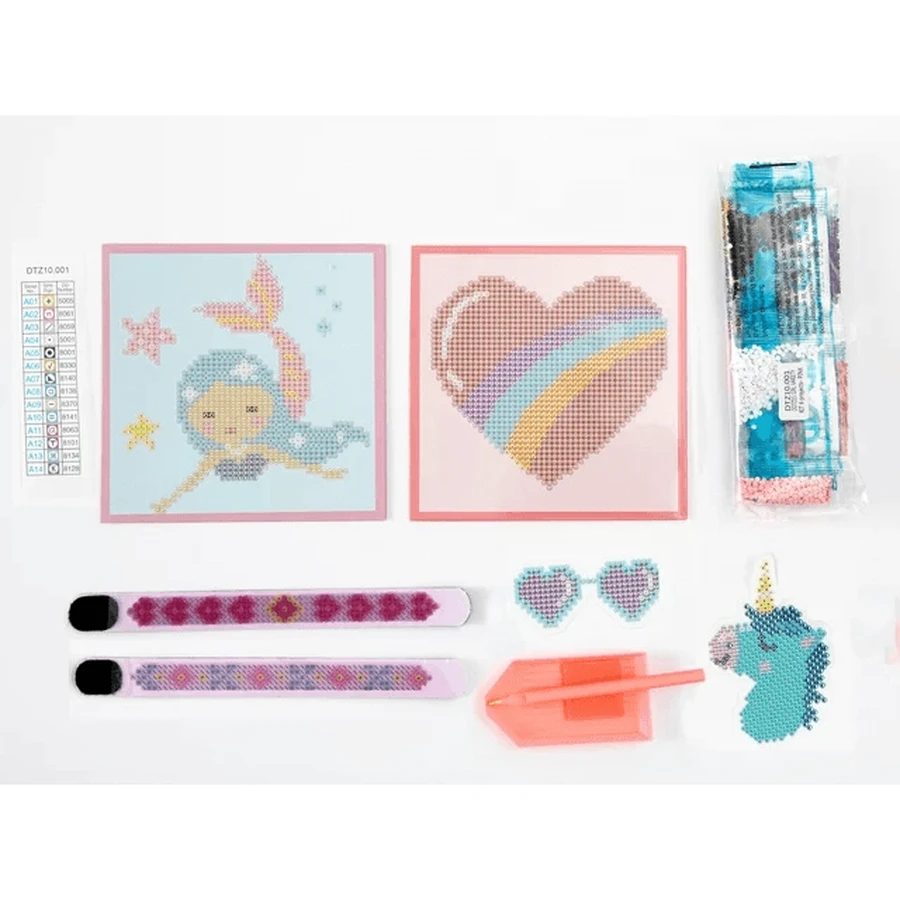 Creative set 6 in 1, mermaid, diamond painting