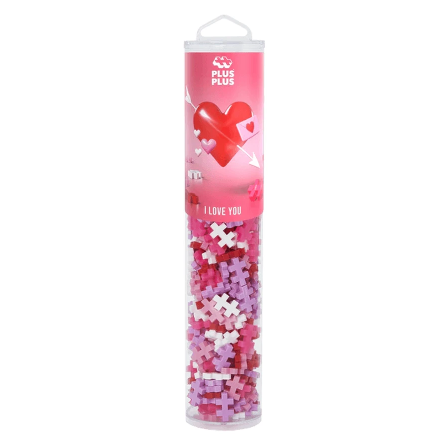 Plus-Plus bouwpakket, koker 240 stukjes, I Love You Mix, kleuren van liefde