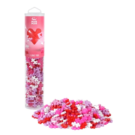 Plus-Plus bouwpakket, koker 240 stukjes, I Love You Mix, kleuren van liefde