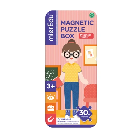 Puzzle magnético en caja metálica, juego de parejas y asociación - Educadores