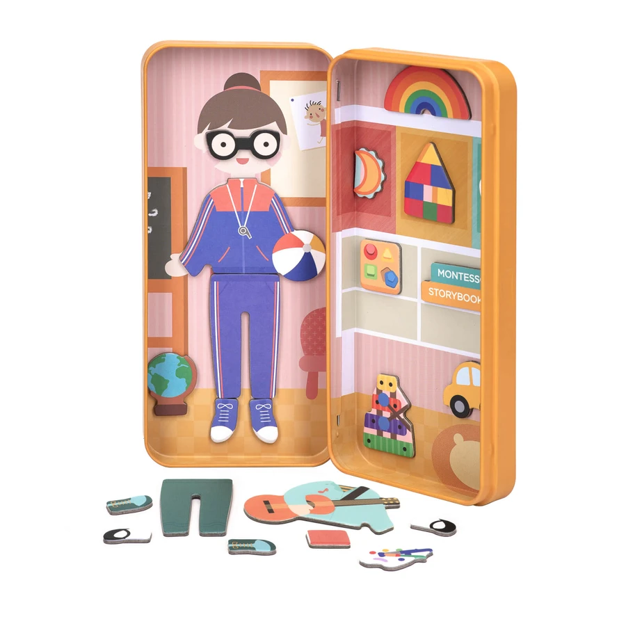Puzzle magnético en caja metálica, juego de parejas y asociación - Educadores
