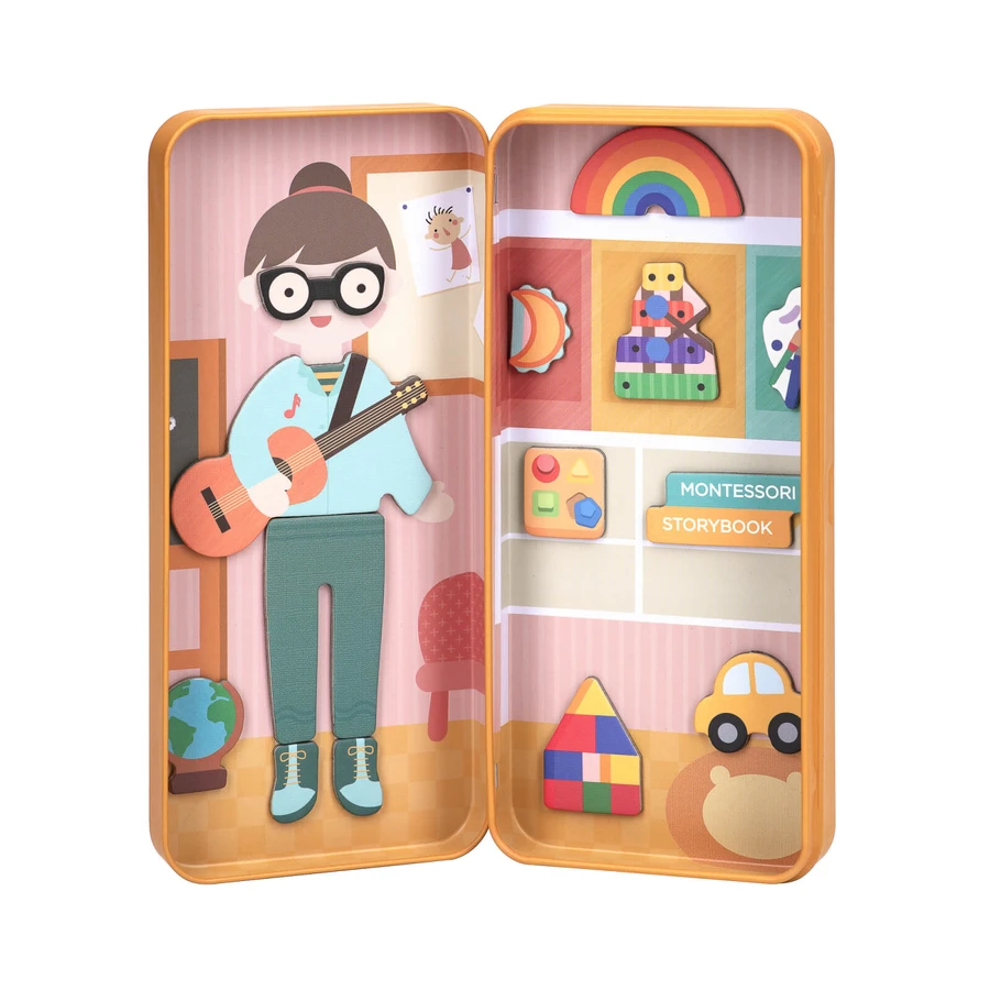 Puzzle magnético en caja metálica, juego de parejas y asociación - Educadores