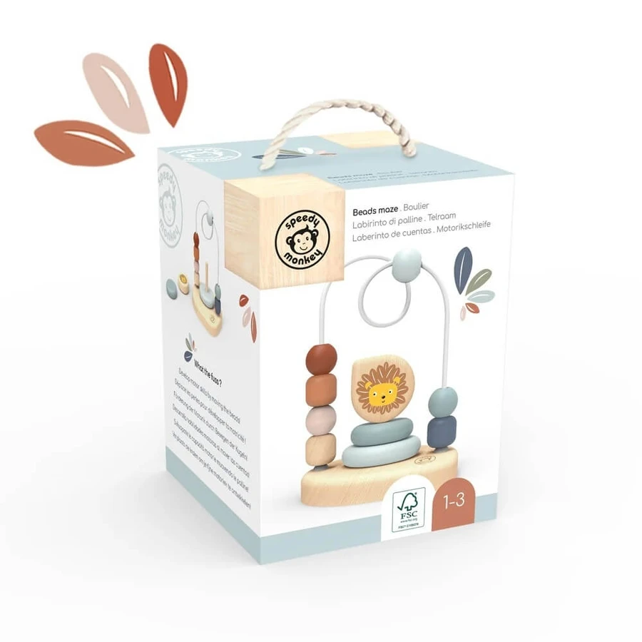 Perlenlabyrinth aus Holz, Speedy Monkey