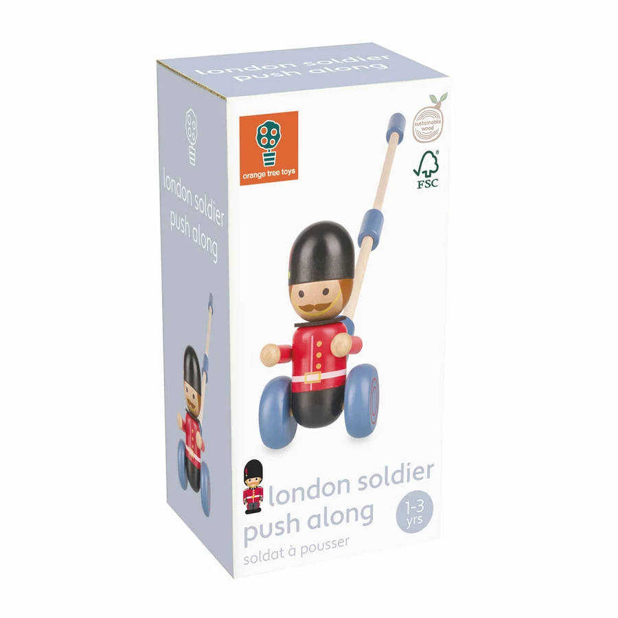 Juguete para empujar del soldado de Londres, Orange Tree Toys