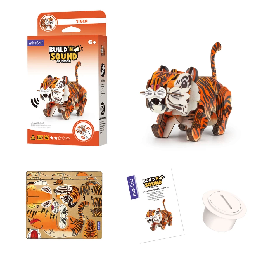 3D Sound Puzzle - Tiger, Build 'n' Sound