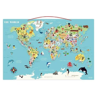 Magnetic World Map, English