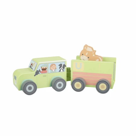 Holztransporter für den Transport von Nutztieren, Orange Tree Toys