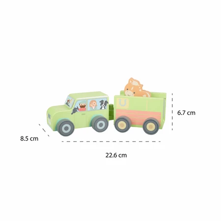 Holztransporter für den Transport von Nutztieren, Orange Tree Toys