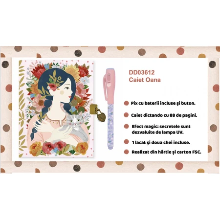 Djeco secret diary with magic pen, Oana