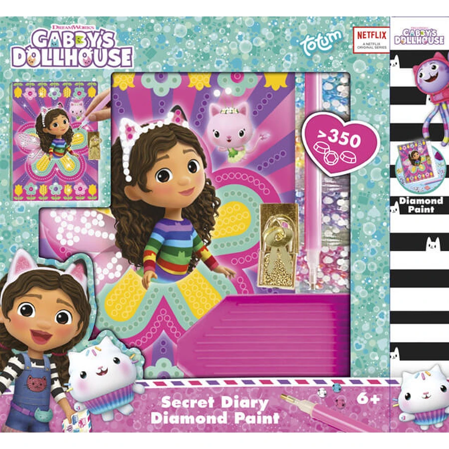 Juego de bricolaje My Diamond Diary, Casa de muñecas de Gabby, Totum