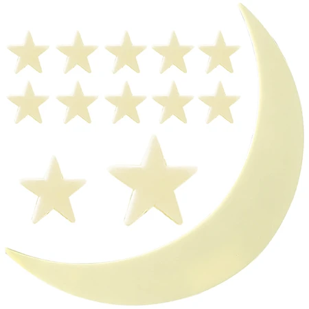 Phosphoreszierende Wanddekorationen - Mond und Sterne