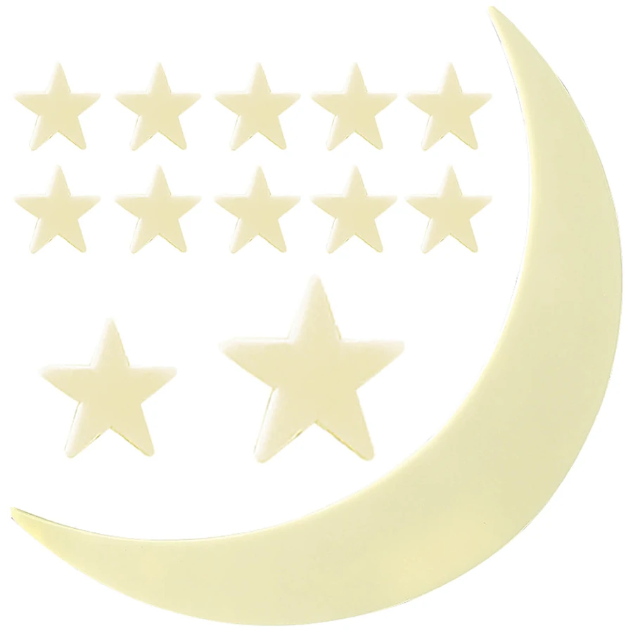 Phosphoreszierende Wanddekorationen - Mond und Sterne