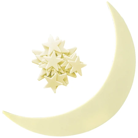 Phosphoreszierende Wanddekorationen - Mond und Sterne