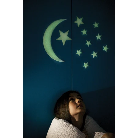 Phosphoreszierende Wanddekorationen - Mond und Sterne