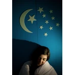 Phosphoreszierende Wanddekorationen - Mond und Sterne