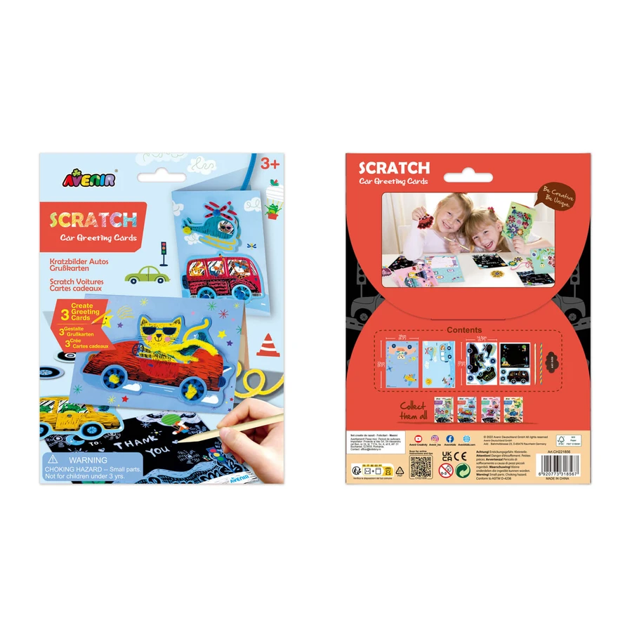 Greeting card shaving and card making set - Cars