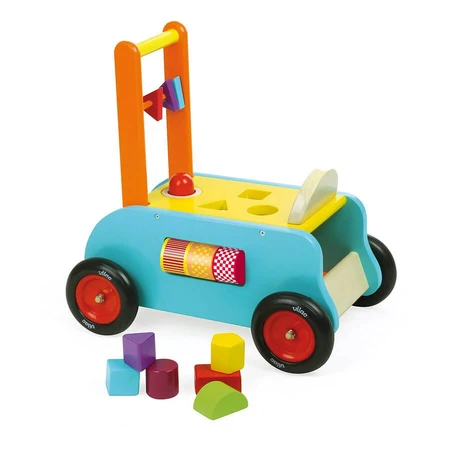 Correpasillos - Preescolar multifuncional con cubos de madera - Vilac