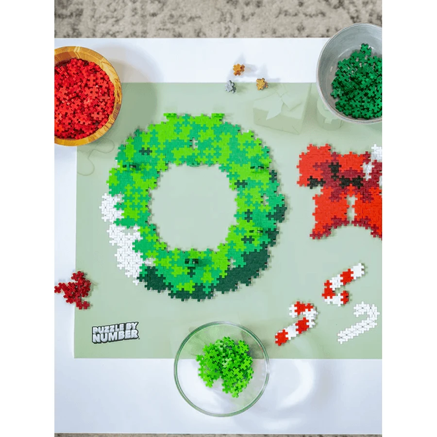 Plus-Plus-Bausatz, 500 Kleinteile, Weihnachtskranz