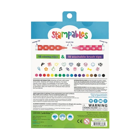 Crayones lavables dobles con sellos Stampables - Set de 18