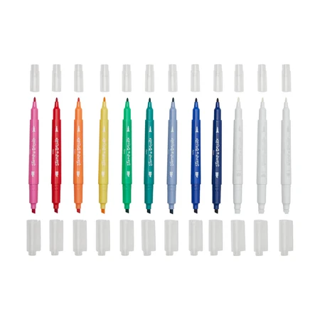 Stamp-A-Doodle Stamp-A-Doodle dubbele krijtjes - set van 9 kleuren en 3 kleurwisselende stempels
