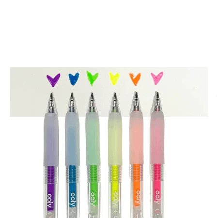 Lote de 6 rotuladores de gel de neón multisuperficie Jelly Gloss - Colores vibrantes