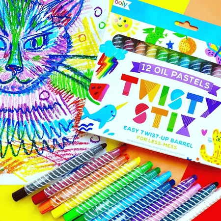 Oil painting pencils, Twisty Stix, set of 12 colors