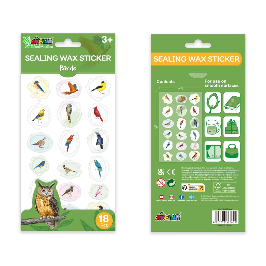 Imitierte Siegelaufkleber - Vögel, Kollektion Natural Creations