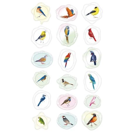 Imitierte Siegelaufkleber - Vögel, Kollektion Natural Creations