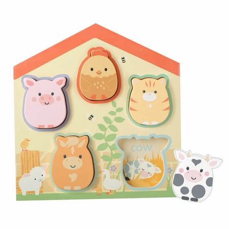 Puzzle en bois avec animaux de la ferme, Orange Tree Toys