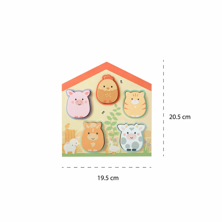 Puzzle en bois avec animaux de la ferme, Orange Tree Toys