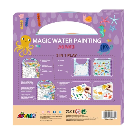 Water painting book, stickers and games, portable - Underwater