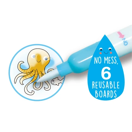 Water painting book, stickers and games, portable - Underwater