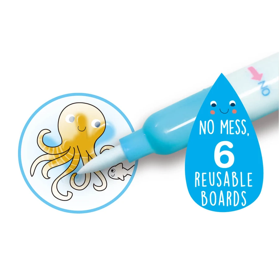 Water painting book, stickers and games, portable - Underwater