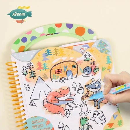 Water painting book, stickers and games, portable - Underwater