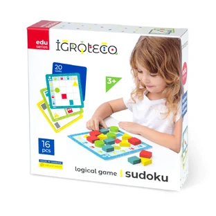 Juego de lógica de madera - Sudoku para niños, 16 piezas