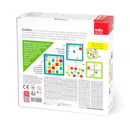 Juego de lógica de madera - Sudoku para niños, 16 piezas
