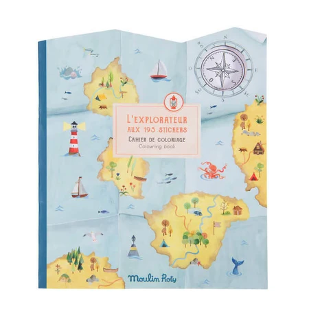 Malbuch mit Aufklebern Explorers, Moulin Roty