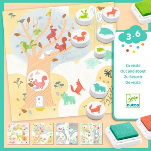Juego de estampación creativo Djeco, Animales del bosque