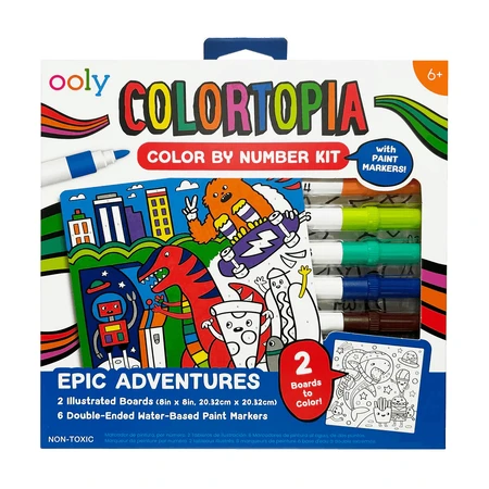 Set de pintura creativa Colortopia con rotuladores - Aventuras épicas (Set de 6 colores dobles)